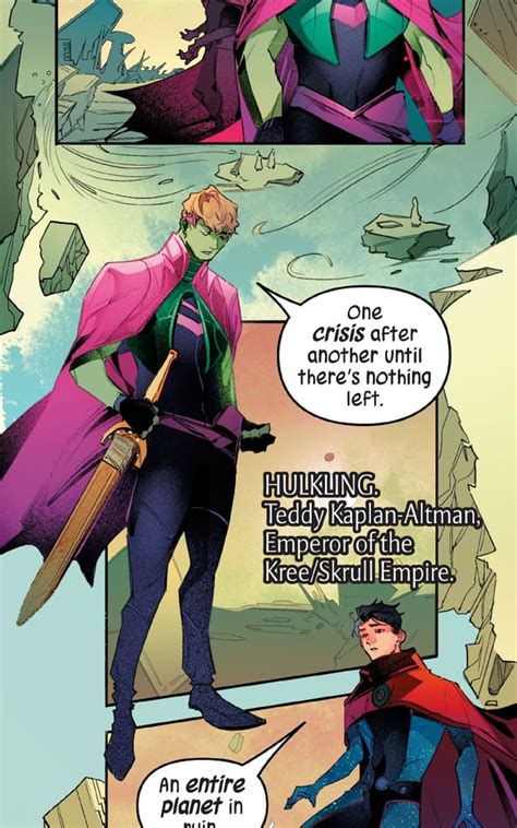Superhero team of wiccan and hulkling in marvel comics
